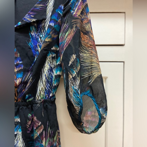 Dynamite xs black dress with feather print - Picture 3 of 4